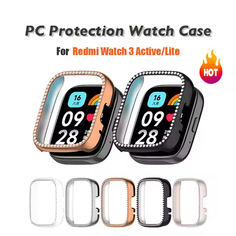 PC Diamonds Protection Case For Redmi Watch 3 Active Case Replacement Case For Redmi Watch 3 Lite Ca