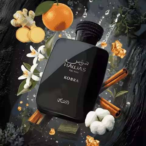 Hawas Kobra Rasasi 100ml – Oriental Woody Men's Perfume with Ginger, Cinnamon and Amber