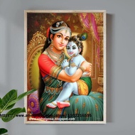 Bal Krishna Canvas Print - 24x36 Decorative Wall Art Poster for Living Room & Bedroom Happy Art