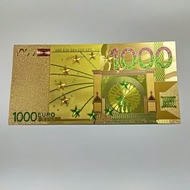 Gold foil 1000 Euro Thousand Euro. For gift collectible decoration Feng Shui. Not real note