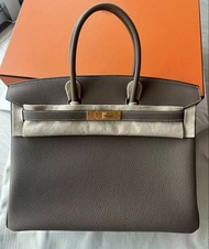 門市現貨Hermes Birkin 35 Etoupe GHW 大象灰金扣 Togo K stamp