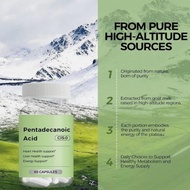 C15:0 Pentadecanoic Acid Supplement 60 Capsules Daily Energy & Wellness Support