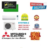 MITSHUBISHI Starmex MSXY FN Series Wall Mounted Type (5 Ticks)/System-2 Aircon/ MXY2G20VA2/MSXY FN10VE X 2