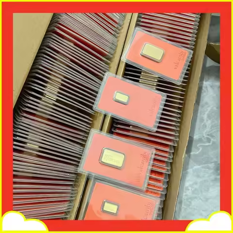1g\2.5g\10g\20g\1oz\50g Swiss Orange Gold Bars Non-Magnetic Copper Crafts Gold Plated Bar Different 