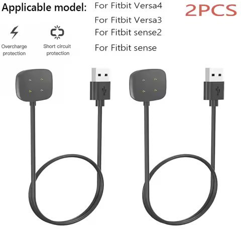 1/2pcs Smartwatch Charger Adapter USB Charging Cable Power Cord 50/100cm for Fitbit Sense 2 Smart Wa