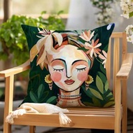 1pc 17.7*17.7in(45*45cm)/19.69*19.69in(50*50cm)/15.75*15.75in(40*40cm) Summer Abstract Female Portra