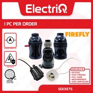 Electriq l Firefly Keyless Socket, Push Through Socket, Pull Chain Socket, Weatherproof Socket, GU10