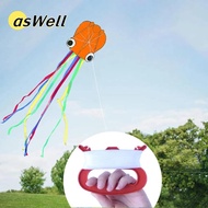 ASWELL Octopus Kite, Good Flying Orange   Kite,  4m Giant DIY Toy Soft Kite Garden