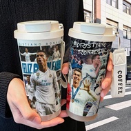 [Ready Stock] CR7 Cristiano Ronaldo Thermos Stainless Steel Large Capacity Water Bottle with Straw