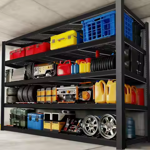 Heavy Duty Adjustable Metal Storage Shelves 84" H Garage Basement Warehouse Workshop 24"D x 55"W x 3