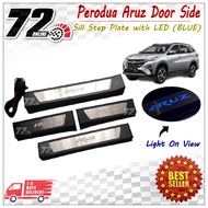 Perodua Aruz Blue LED Door Side Sill Step Plate 4PCS