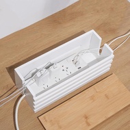 [vpelkcd] Wooden Charger Storage Box Cable Management Box Dustproof Charger Organizer with Lid Cord 