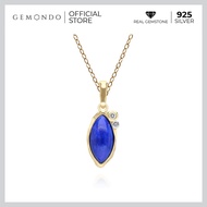 Gemondo สร้อยคอเงินพร้อมจี้เงิน 925 Sterling Silver ประดับลาพิส ลาซูลี (Lapis Lazuli) ทรงมาร์คีส์ แล