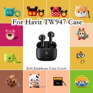 READY STOCK  For Havit TW947 Case Tide Cool  Cartoon Series for Havit TW947 Casing Soft Earphone Cas