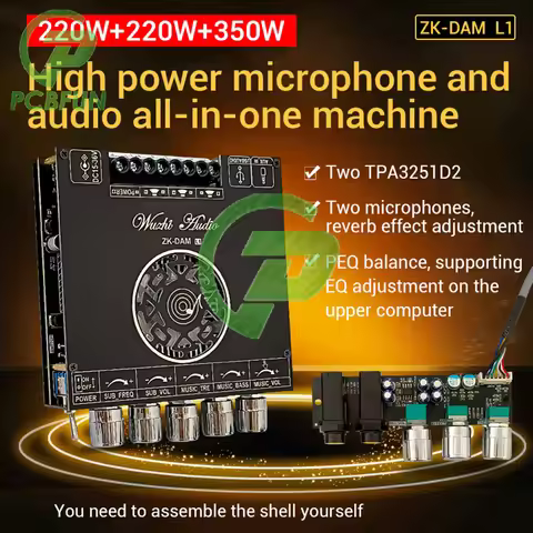 YS-AS21 2*220W+350W 2.1 Channel BT Digital Power Amplifier Board TPA3251 AMP Subwoofer Treble Bass T