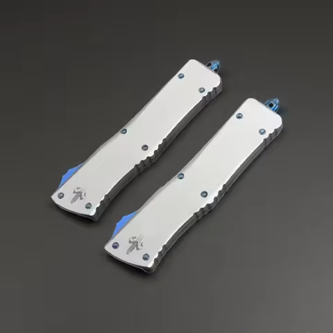 Micro OTF Tech dragon Pocket Knives D2 Blade Outdoor Camping EDC Knife CNC Aluminum Handle Fishing t