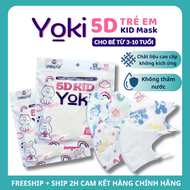 Khẩu Trang 5D Yoki Kids thùng 300 cái dành cho trẻ từ 3-10 tuổi chống nắng bụi vi khuẩn đi mưa không