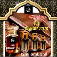 OUD CAMBODIA 7 YEARS ~ 100% ORIGINAL OUD KAYU GAHARU ATTAR MINYAK WANGI BAU TAHAN LAMA ( 3ML. 6ML. 1
