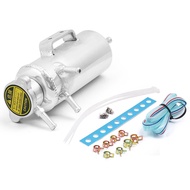 1 Set Racing Universal Radiator Alloy Coolant Swirl Pot Breather Air Separator Tank