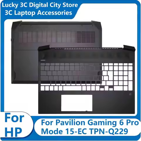 New Laptop Cover For HP Pavilion Gaming 6 Pro 15-EC TPN-Q229 Notebook Palmrest Bottom Case Black CD 