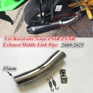 For Kawasaki Ninja ZX6R ZX-6R 636 ZX 6R 2009-2025  Motorcycle Exhaust System Stainless Steel Side Ex