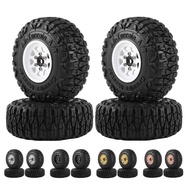 2025 4pcs Metal 1.0 Beadlock Deep Dish Wheel Tayar Set Untuk 1/18 1/24 Rc Crawler Kereta Paksi Scx24