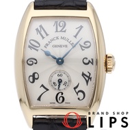 Franck Muller Tonneau Curvex 1750 S6腕錶，附原廠盒、保固卡，18K黃金/皮錶帶，女士腕錶，銀色，拋光處理，成色極佳 [二手]