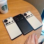 For Nubia Z70 Ultra Case Z70S Ultra Plain Leather Hard Back Cover For Nubia Z70Ultra Vegan Cases Nub