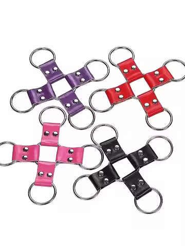 BDSM Cross‑Buckle Handcuffs O‑Ring Steel Shackles Bondage Restraint Cuffs Erotic Role‑Play Accessory