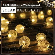 8Modes 100Leds Solar Crystal Ball Light Waterproof LED String Fairy Light Christmas Garden Decor