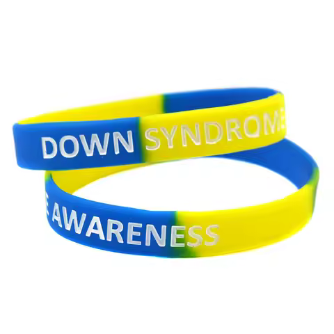 1 PC Down Syndrome Awareness Silicone Wristband 2 Sizes Subsection Color