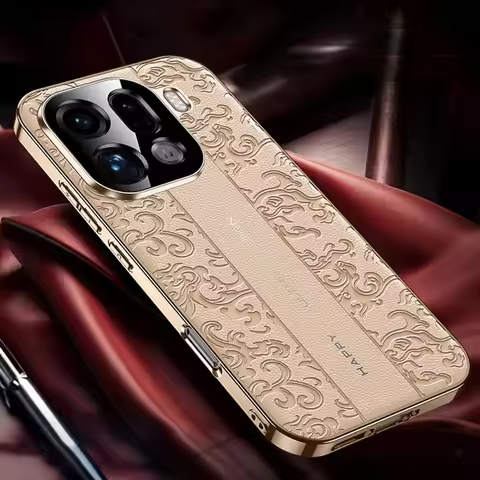 Luxury Auspicious Cloud Leather Carving Process Embossed Case For OPPO Find X9 Pro find x9 Slim Plat