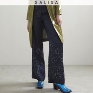 SALISA - PJ PANTS Silk Navy Zodiac กางเกงขายาว