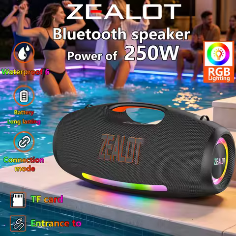 ZEALOT-S89 Waterproof Portable Bluetooth Speaker, High-Volume Speaker, 250W, Wireless Outdoor Subwoo
