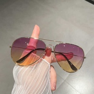 Fashion Double Beam Aviator Sunglasses Gradient Color Toad Glasses Unique 3026 Men Women Street Shoo