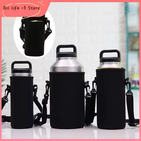 18oZ/36oZ/64oZ Bottle Cover Portable Double Water Bottle Carrier Soft Silicone Insulated Cup Cover B