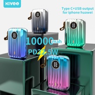 Kivee พาเวอร์แบงค์ แบตสำรอง มินิpower bank10000mah PD 22.5w QC3.0 5A fast charger (Type C+USB ผลผลิต) จอแสดงผลดิจิตอล for iphone 12/12 pro huawei samsung vivo oppo