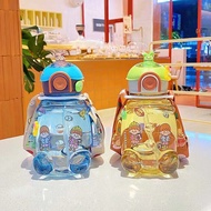 HOT Bình Nước Nhựa Cao Cấp Dung Tích 1000ML Có Ống Hút Kèm Dây Đeo Gắn Sticker Dễ Thương