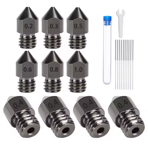 5/10PCS 3D Printer Hardened Steel MK8 Extruder Nozzles for CR-10/ Ender 3/5, Ender 3/ V2 Ender3 pro,
