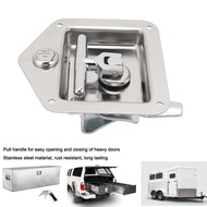 T Handle Tool Box 4.9 x 4.7 in - Premium Polished Stainless Steel Lock for RV Truck and Trailer Tool