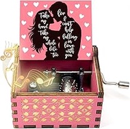 ukebobo Fall in Love Wood Music Box, Musical Boxes for Love One, Gifts for Gf, Anniversary Valentine