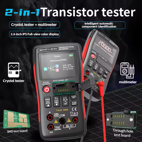 ZOYI XT1 Transistor Tester High Precision Multimeter Capacitor Resistor Inductor MOSFET Field Effect