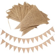 13PCS 3.0M Burlap Flag Banner Hessian Bunting Hessian Fabric Fabric Bunting Decorations Mini Bunting