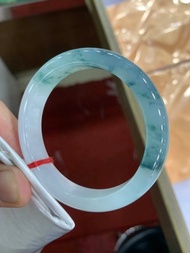 冰種翡翠天然翡翠玉鐲A玉手鐲 玉鈪 • 冰種藍飄花翡翠福鐲