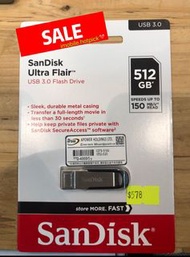 SanDisk Ultra Flair USB 3.0 512GB （5年保養）