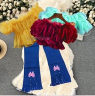 baju setelan jeans anak perempuan korea import usia 5 6 7 8 9 10 tahun