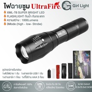 Girl Lightไฟฉายแรงสูง อุปกรณ์เดินป่า หลอดled T6 รุ่น XML-T6 JX-T103 มี 5 โหมดการใช้งาน ไฟแคบ ไฟกลาง 