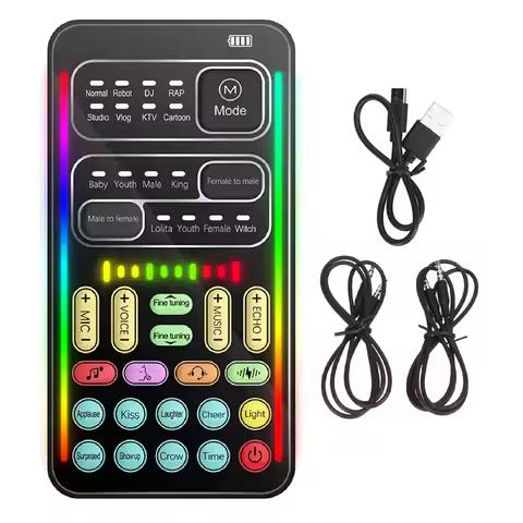 Voice Disguiser Multiple Connection Modes Black Handheld Voice Changer 8 Built in Sound Effects Port