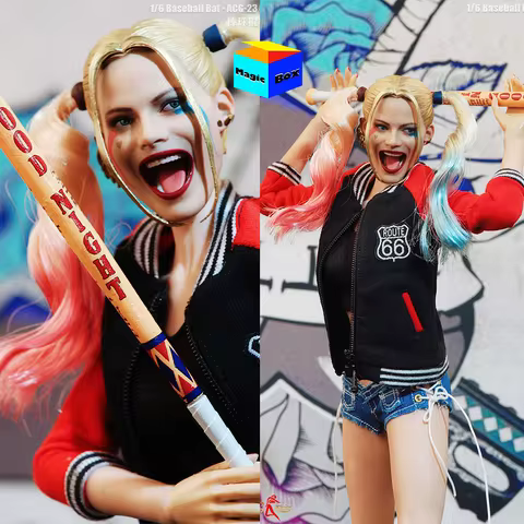 ACG-23 1/6 Scale Female Soldier Suicide Squad Ugly Girl Harry Quinn Baseball Stick Accessories For 1