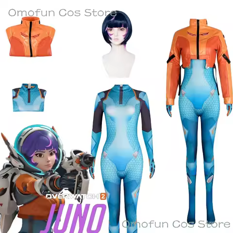 Game Overwatch 2 Juno Cosplay Costumes Wig Suit Fullset Support Hero Clothes Halloween Carnival Outf